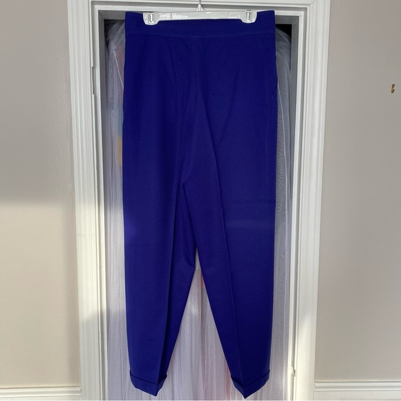 Vintage High Waisted Wool Trousers - Electric Blue - Picture 13 of 13